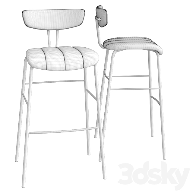 Amy high stool 3DS Max Model - thumbnail 4