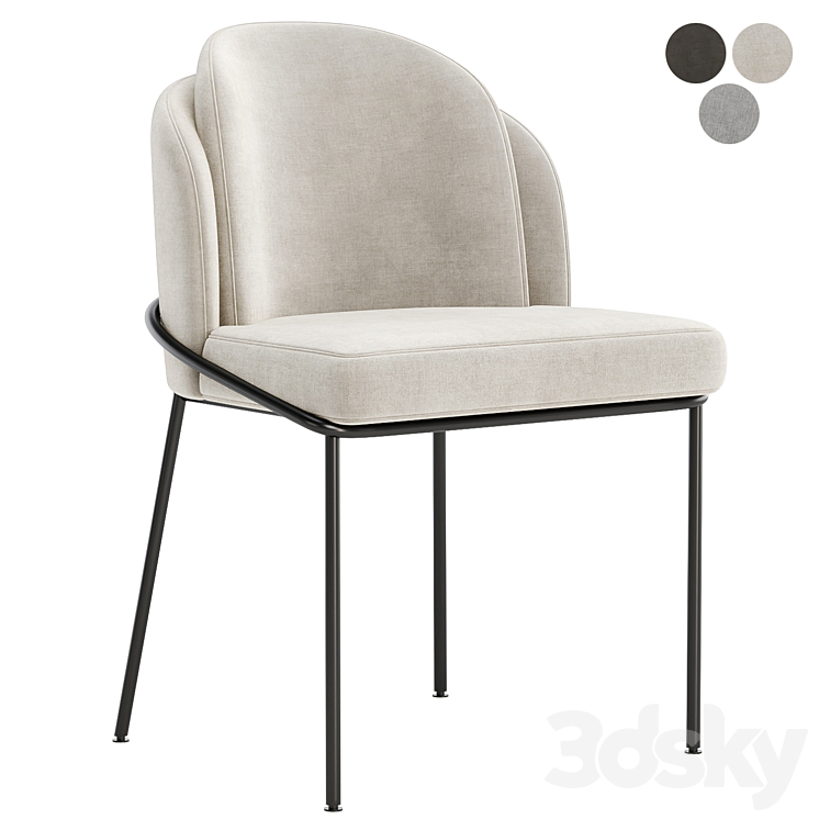 Angelo Dining Chair 3DS Max Model - thumbnail 1