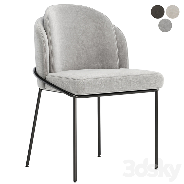 Angelo Dining Chair 3DS Max Model - thumbnail 2