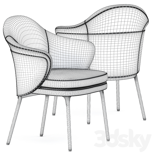 ANGIE CHAIR by Minotti 3DS Max Model - thumbnail 5