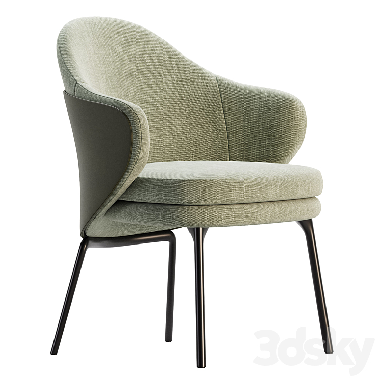 ANGIE Easy chair By Minotti 3DS Max Model - thumbnail 2