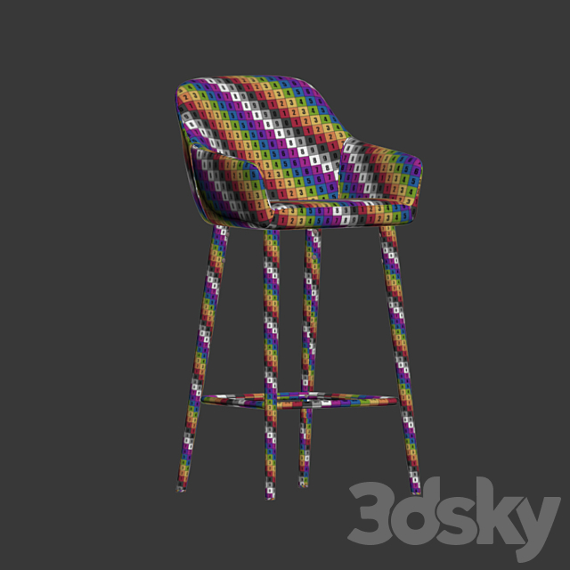 Antiba Bar Stool Onix Mebel 3DS Max Model - thumbnail 5