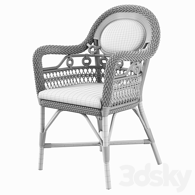 Antica dining chair 3ds Max - thumbnail 3