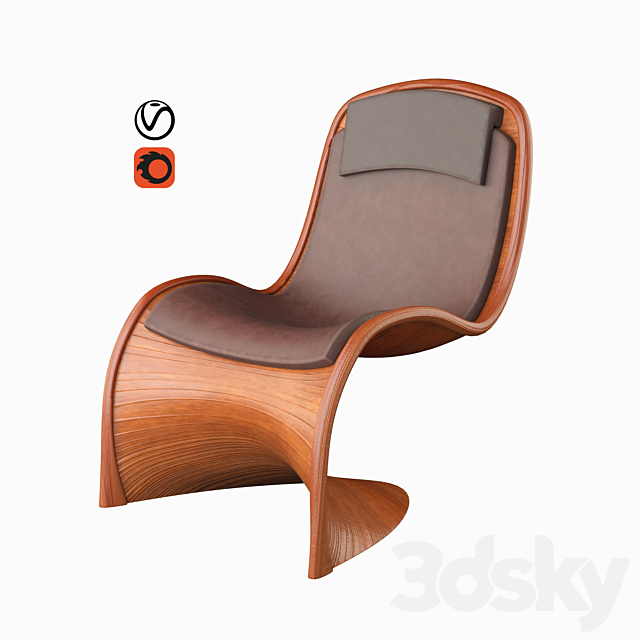 Arah modern armchair 3DSMax File - thumbnail 1