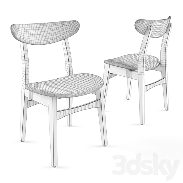 Arbor side chair 3DS Max Model - thumbnail 2