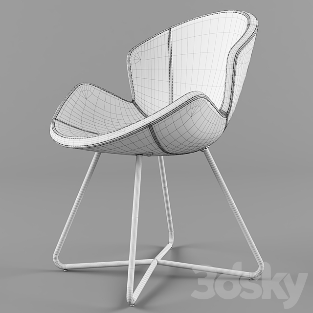 Arketipo VICTORIA Leather chair 3ds Max - thumbnail 3