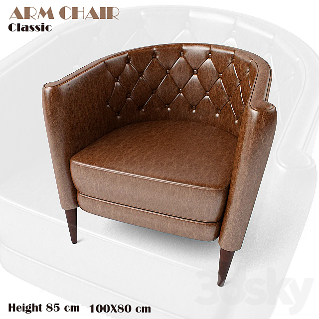 Arm Chair Classic 3DS Max Model - thumbnail 2