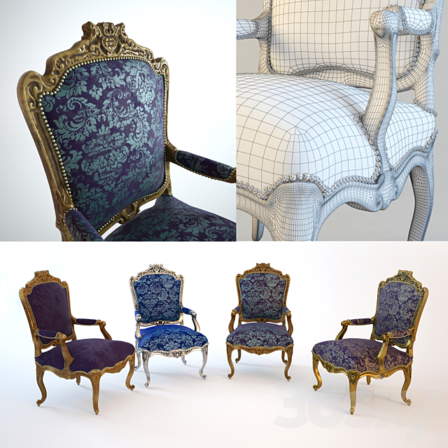 Armchair (Fauteuil à la reine) 3DSMax File - thumbnail 2