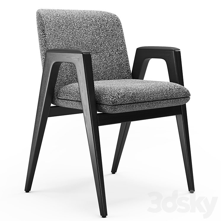 Armchair Minotti Lance Argento 3DS Max Model - thumbnail 1