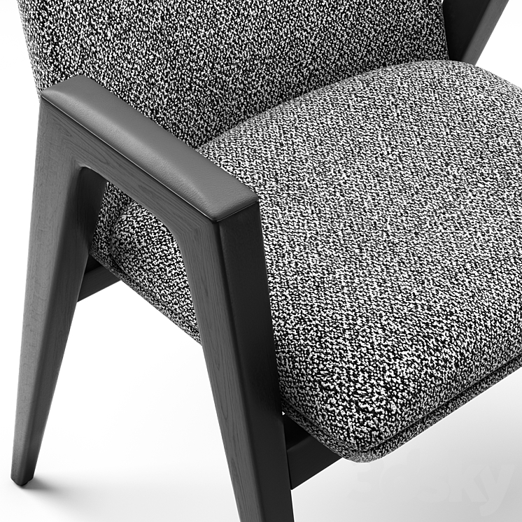 Armchair Minotti Lance Argento 3DS Max Model - thumbnail 2