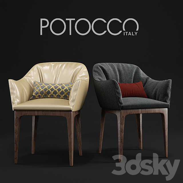 Armchair Potocco Blossom Aura 3DS Max Model - thumbnail 1