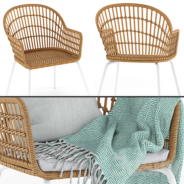 Armchair Rattan Nilsove Ikea 3ds Max - thumbnail 2