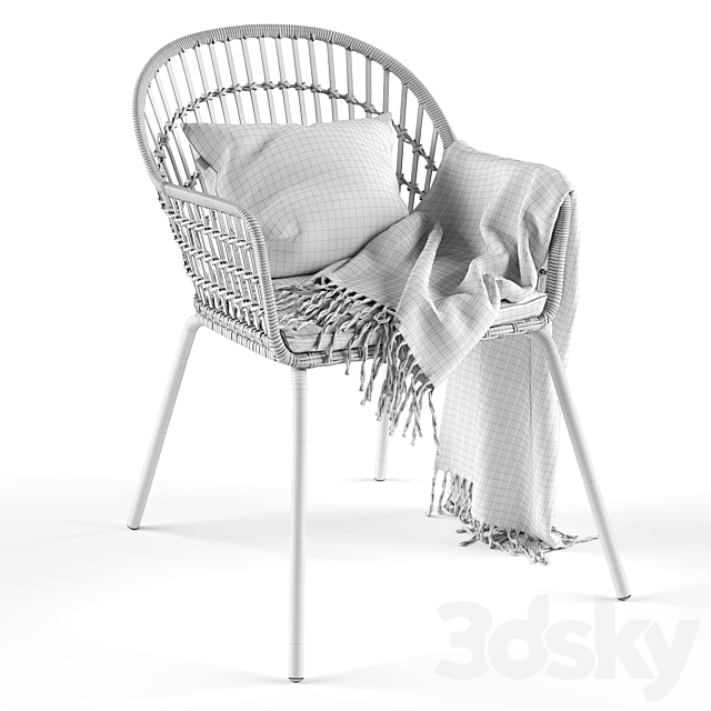 Armchair Rattan Nilsove Ikea 3ds Max - thumbnail 3