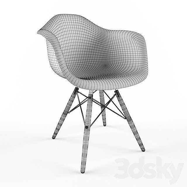 Armchair Salex FB Wood 3DS Max Model - thumbnail 2