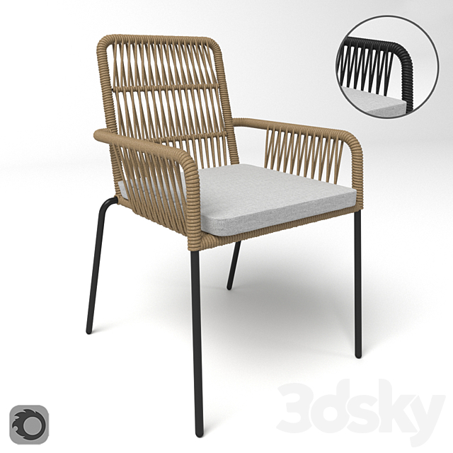 Armchair Samt. La Forma (Julia Grup) 3ds Max - thumbnail 1