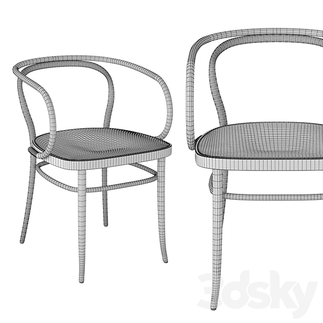 Armchair Thonet 209 3ds Max - thumbnail 2