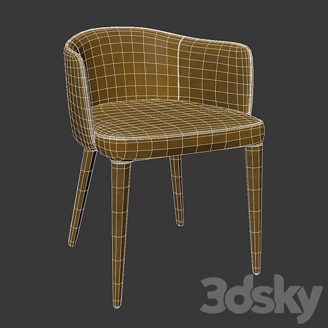 Armchair velor Bristol 3DS Max Model - thumbnail 3