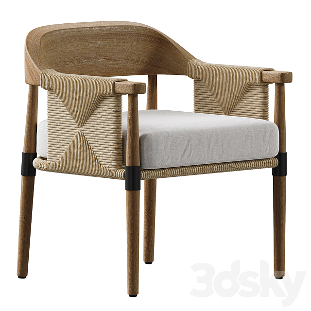 Arteriors Estes Outdoor Dining Chair 3ds Max - thumbnail 1