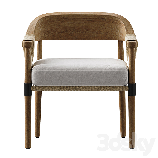 Arteriors Estes Outdoor Dining Chair 3ds Max - thumbnail 2