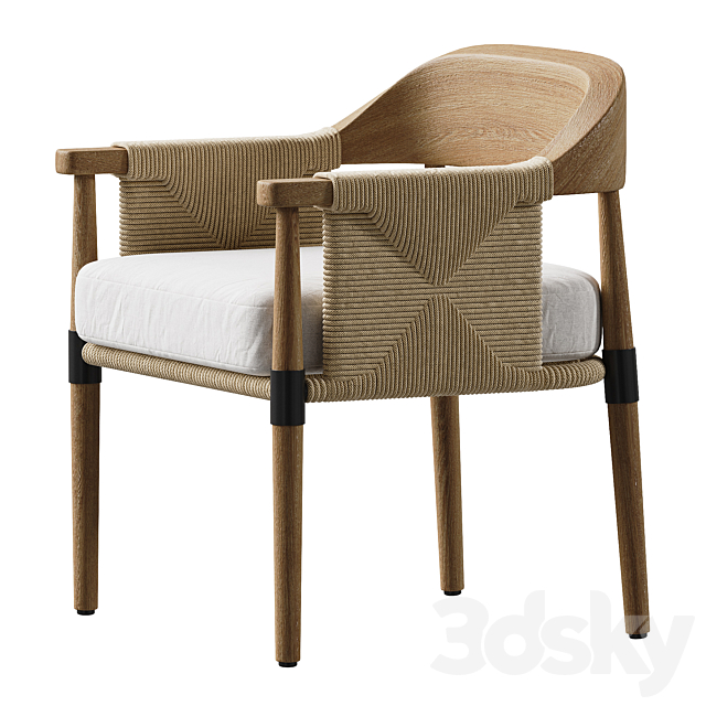 Arteriors Estes Outdoor Dining Chair 3ds Max - thumbnail 3