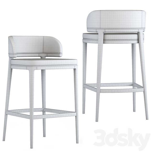 Aster grange bar stool 3DS Max Model - thumbnail 5