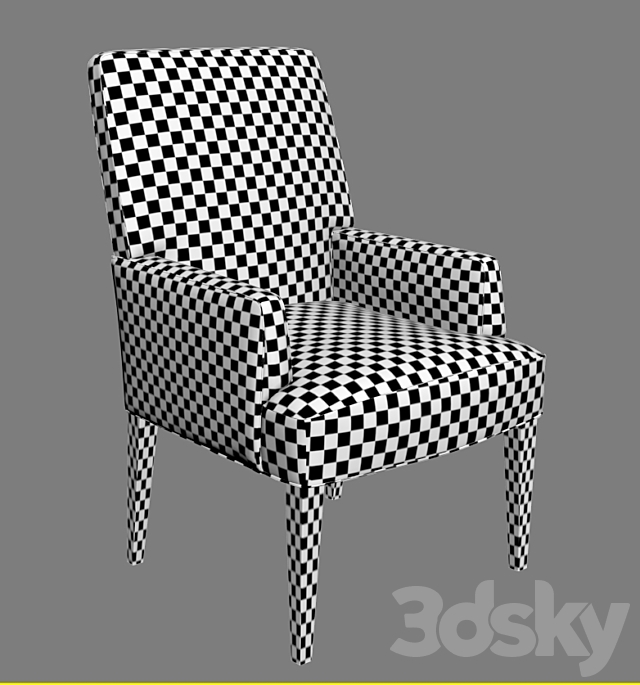 Astor Dining Arm Chair 3DS Max Model - thumbnail 2