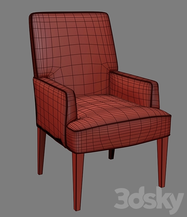 Astor Dining Arm Chair 3DS Max Model - thumbnail 3