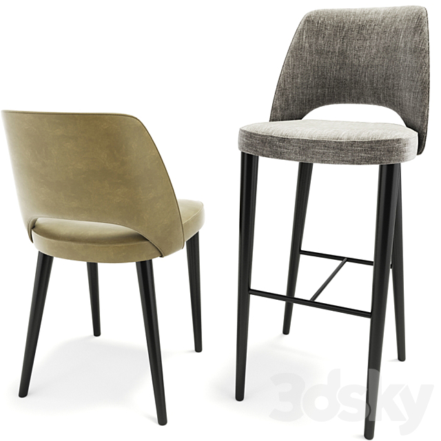 Astor Dining Chair And Bar Stool 3DSMax File - thumbnail 2