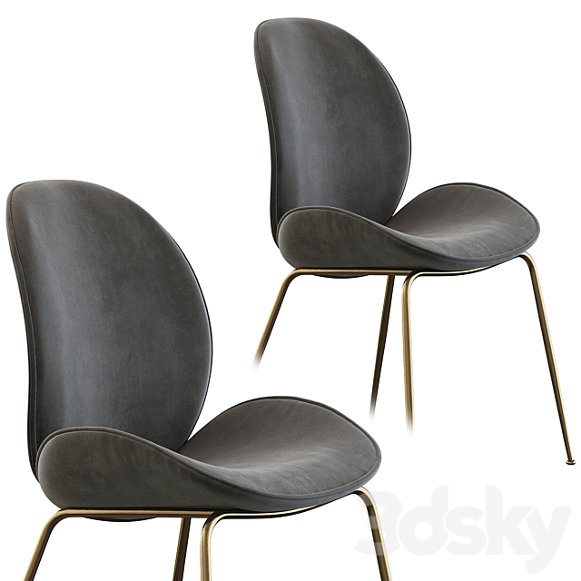 Astor Upholstered Dining Chair 3DS Max Model - thumbnail 2