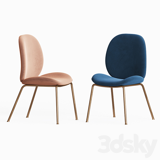 Astor Upholstered Dining Chair 3DSMax File - thumbnail 2