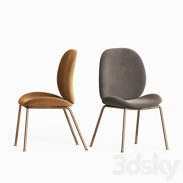 Astor Upholstered Dining Chair 3DSMax File - thumbnail 3