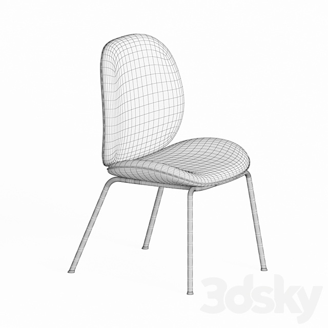 Astor Upholstered Dining Chair 3DSMax File - thumbnail 4