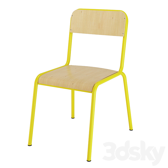 Atlas school chair 3DS Max Model - thumbnail 2