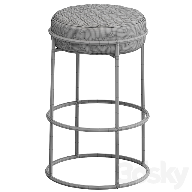 ATOLLO Upholstered stool 3ds Max - thumbnail 3