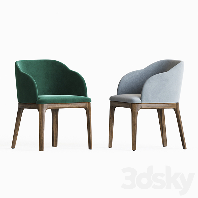 Aubrey Armchair Dining Chair 3DS Max Model - thumbnail 2