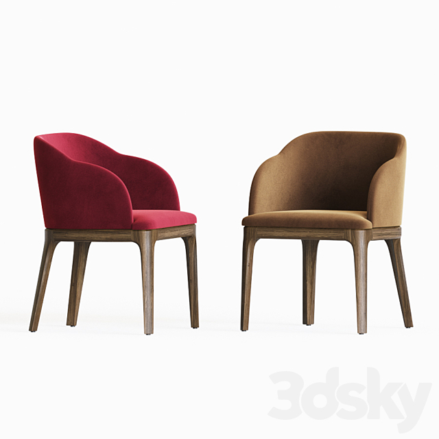 Aubrey Armchair Dining Chair 3DS Max Model - thumbnail 3