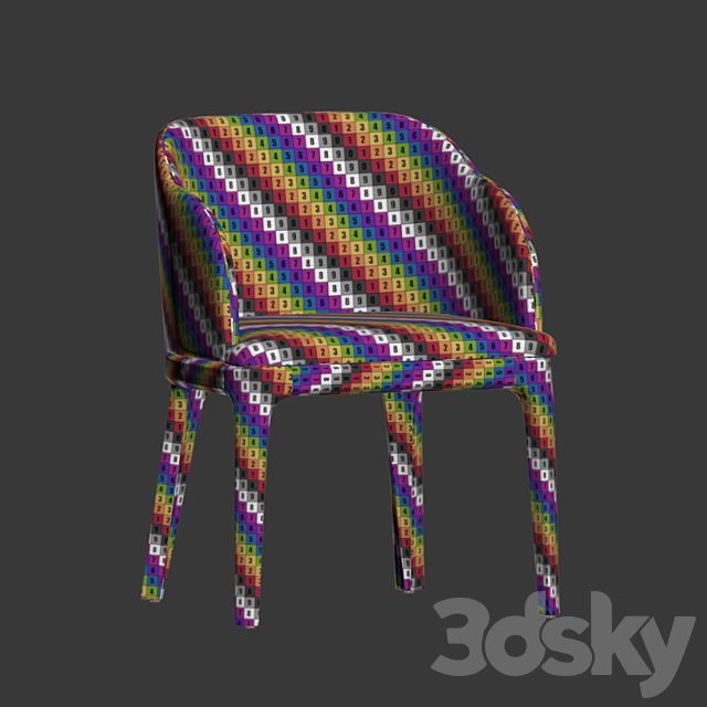 Aubrey Armchair Dining Chair 3DS Max Model - thumbnail 5