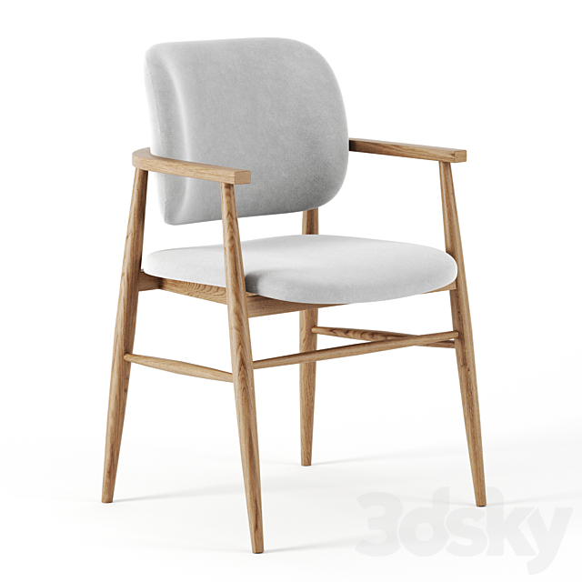 Aura Fabric Dining Chair by Zanui 3ds Max - thumbnail 1