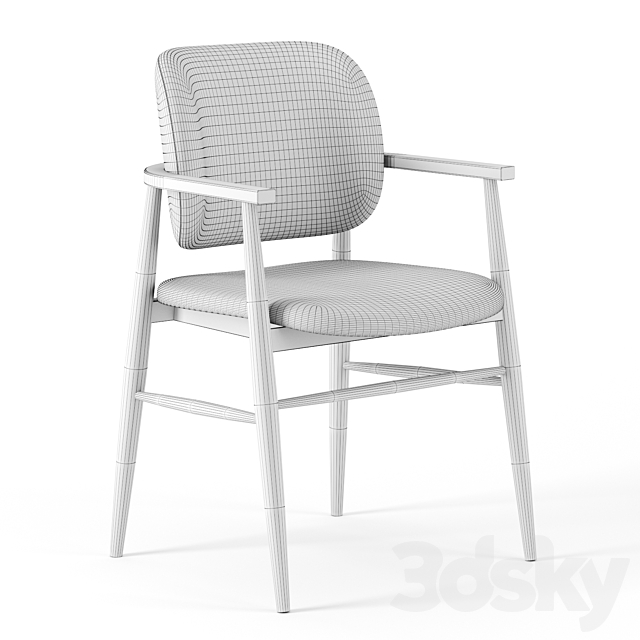 Aura Fabric Dining Chair by Zanui 3ds Max - thumbnail 3