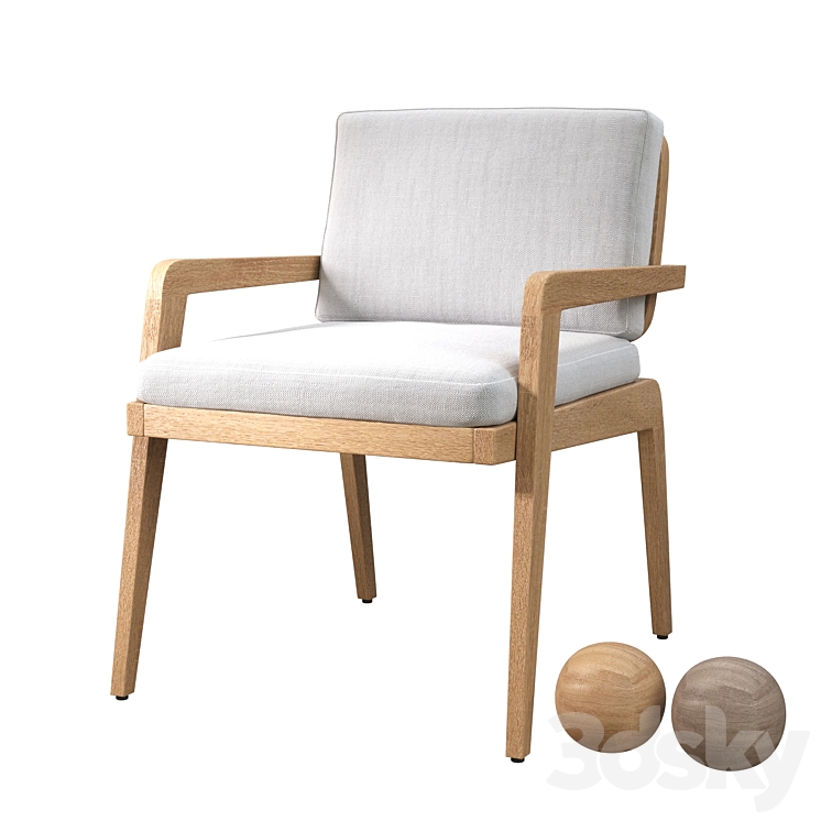 AVILA TEAK DINING ARMCHAIR 3DS Max Model - thumbnail 1