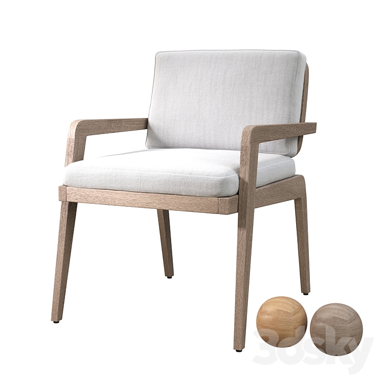 AVILA TEAK DINING ARMCHAIR 3DS Max Model - thumbnail 2