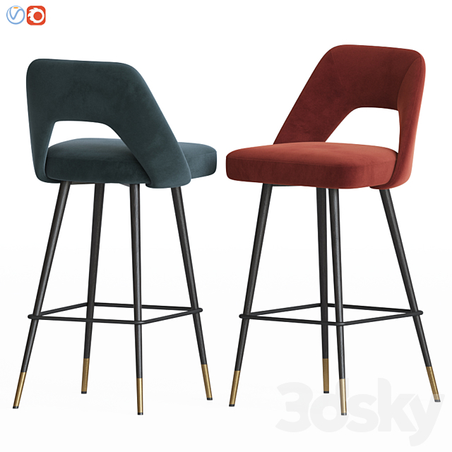 Avorio Bar Stool Eichholtz 3ds Max - thumbnail 1