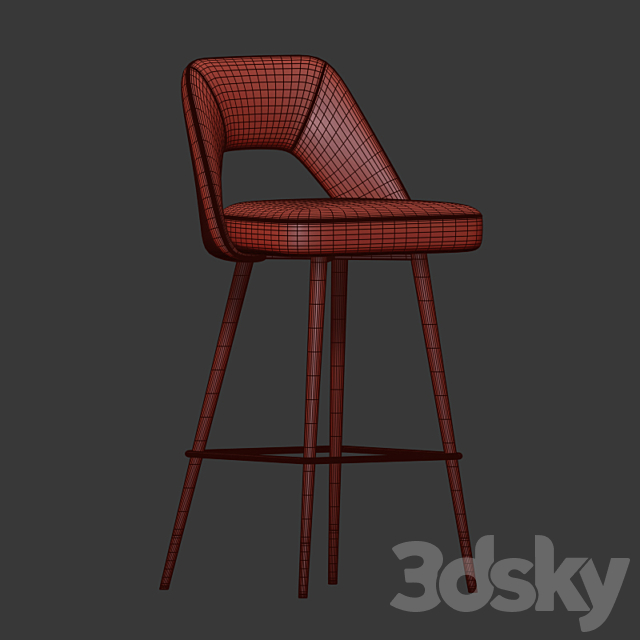 Avorio Bar Stool Eichholtz 3ds Max - thumbnail 3