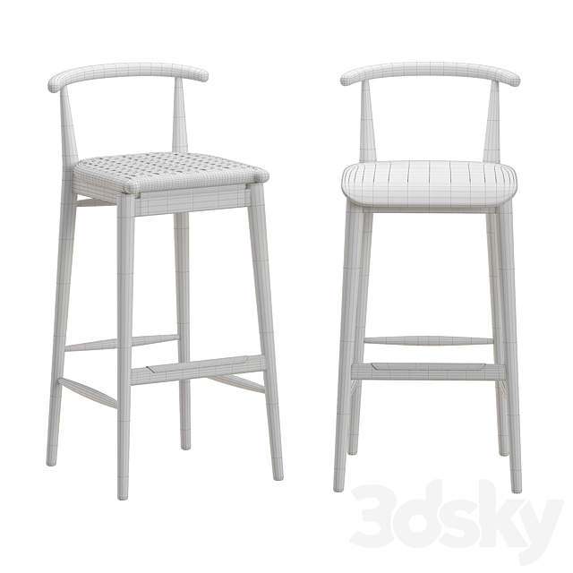 B & B Jens Bar Chair 3DSMax File - thumbnail 3