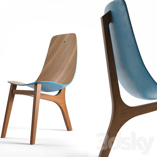 Baby blue chair by Paul Venaille 3ds Max - thumbnail 1