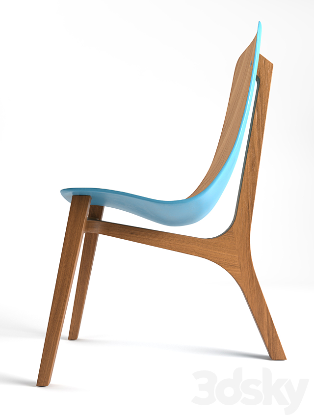 Baby blue chair by Paul Venaille 3ds Max - thumbnail 2