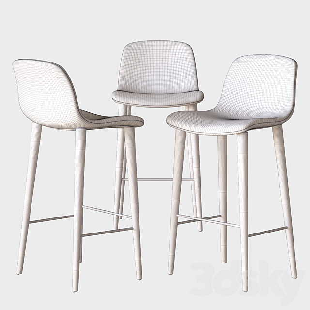 BACCO bar stool 3DS Max Model - thumbnail 3