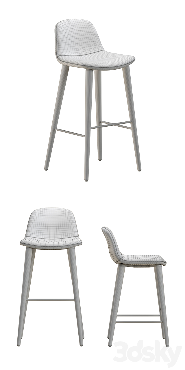 Bacco barstool 3DS Max Model - thumbnail 3