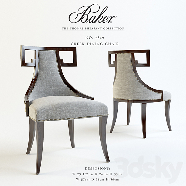 Baker_Greek Dining Chair_No. 7849 3DS Max Model - thumbnail 1