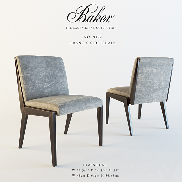 BAKER_No. 9192_Francis Side Chair 3DSMax File - thumbnail 1